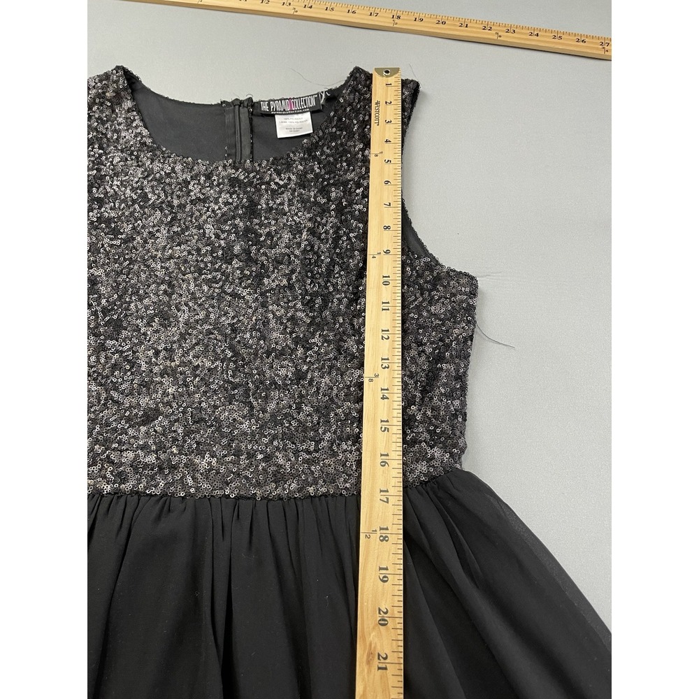 The Pyramid Collection Womens Dress Large Goth Witchy Prom Black Asymmetrical‎ - Picture 6 of 7